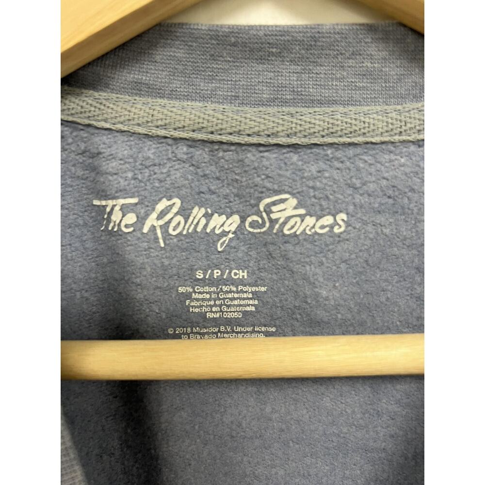 Rolling Stones crew neck sweatshirt Lond Sleeve Print Blue PS pullover A000886 - Picture 4 of 7